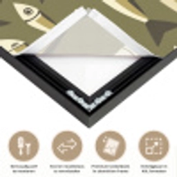 Vis - Patroon - Groen Textielframe zwart klein 947 -USP_closeupNL