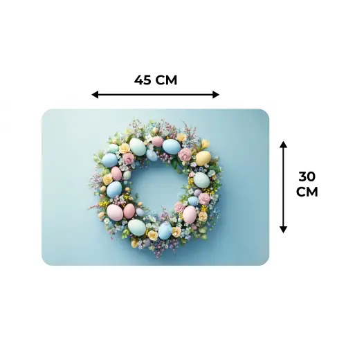 Krans - Eieren - Bloemen Placemat vinyl groot -specs