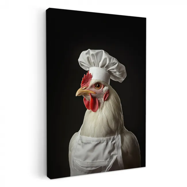 Kok - Rood - Kip KitchenYeah - Keuken - Canvas klein -3d