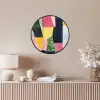 Abstract - Roze - Lappen - Vormen - Geel Fotolijst rond zonder passe partout klein -sfeer3