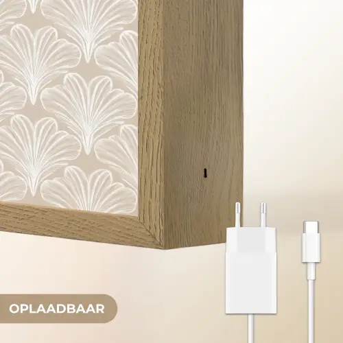 Vintage - Waaier -Crème Light Box met batterij (Wandlamp) middel 907 -USP_websiteoplaadbaarNL