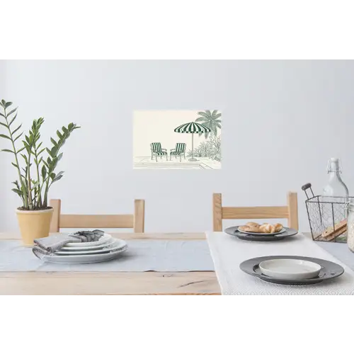 Terras - Illustratie - Groen Muursticker klein -eettafel