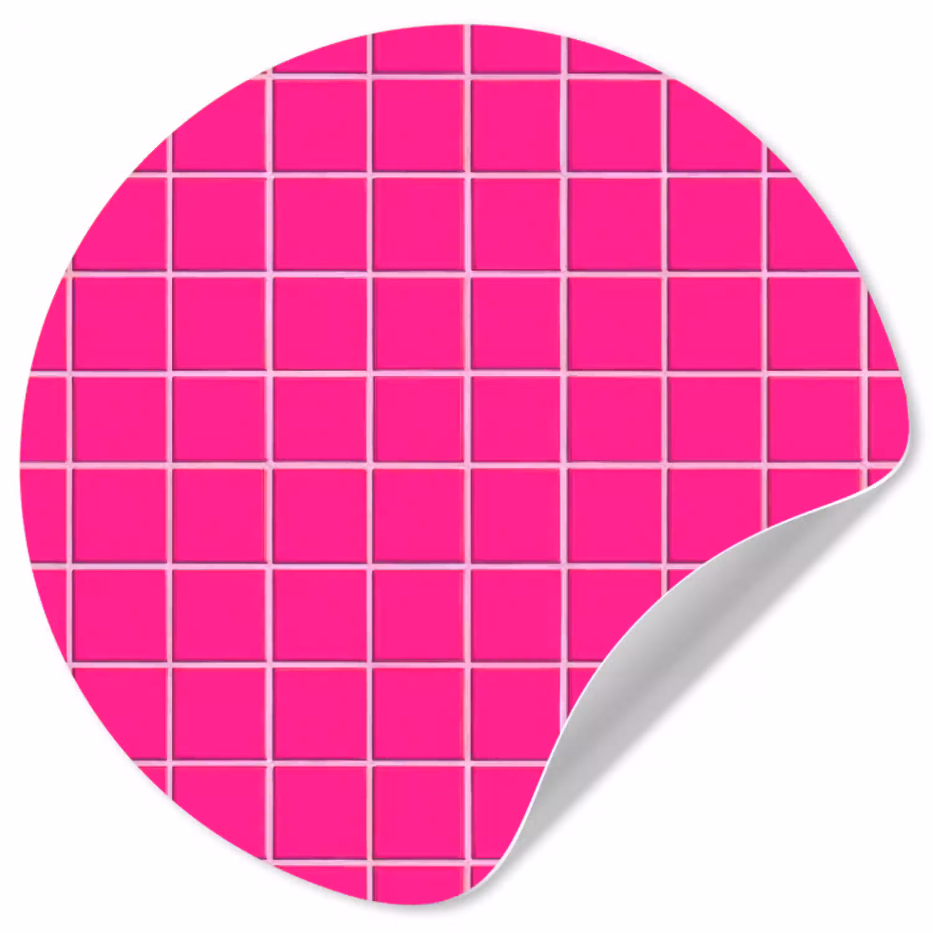 Tegels - Vierkant - Fuchsia Wandcirkel behangsticker klein 186 -3d