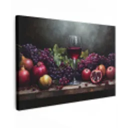 Wijn - Fruit - Stilleven canvas 2cm klein -z3d
