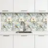 Botanisch - Zangvogel - Blauw keuken achterwand 2 middel 871 -3d
