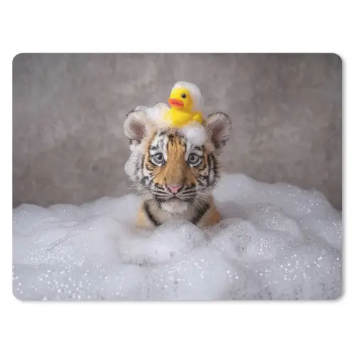 Welpje - Bad - Geel muismat rubber klein -3d