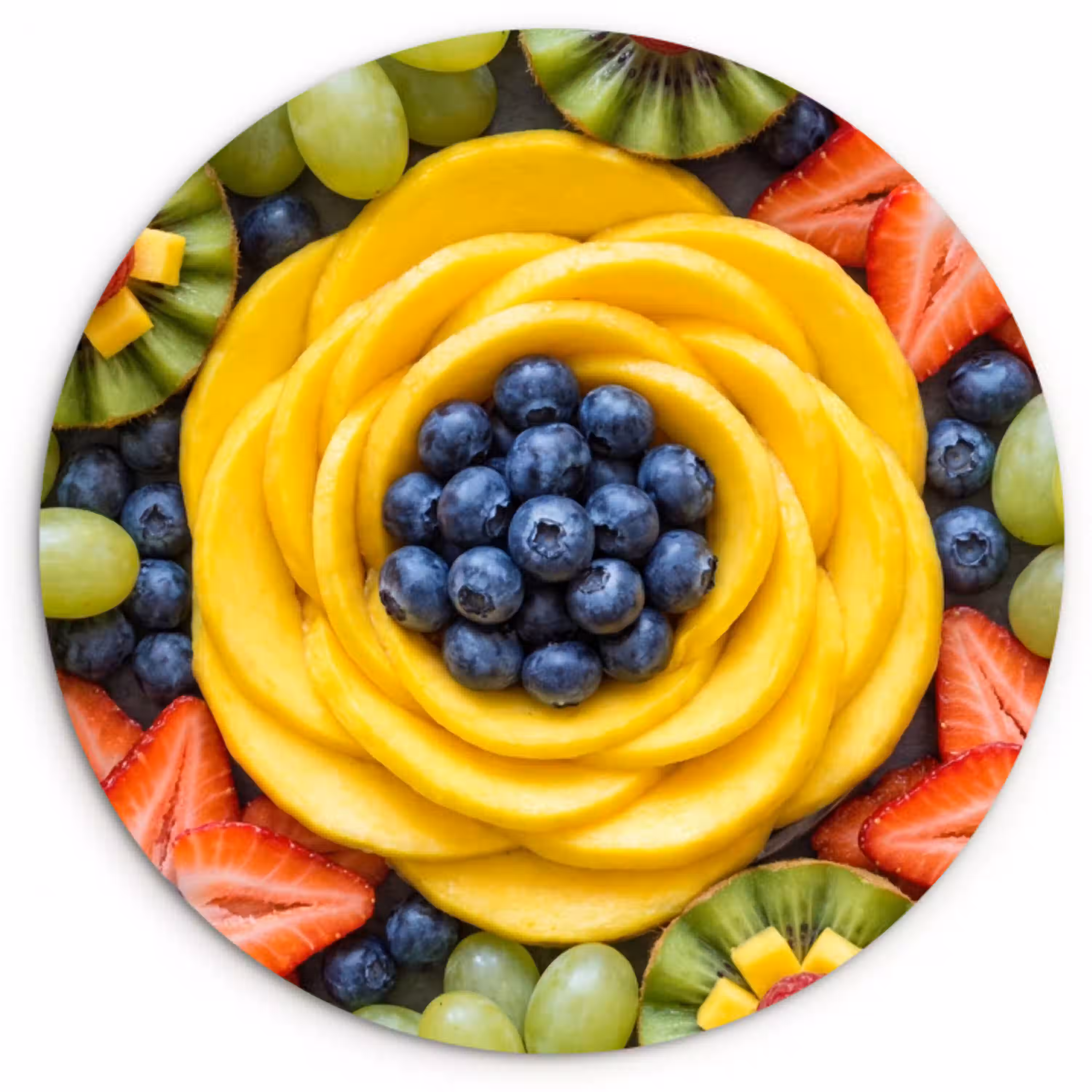 Fruit - Arrangement - Gezond - Kleurrijk - Eten Wandcirkel kunststof plaat 5mm dik klein -3d