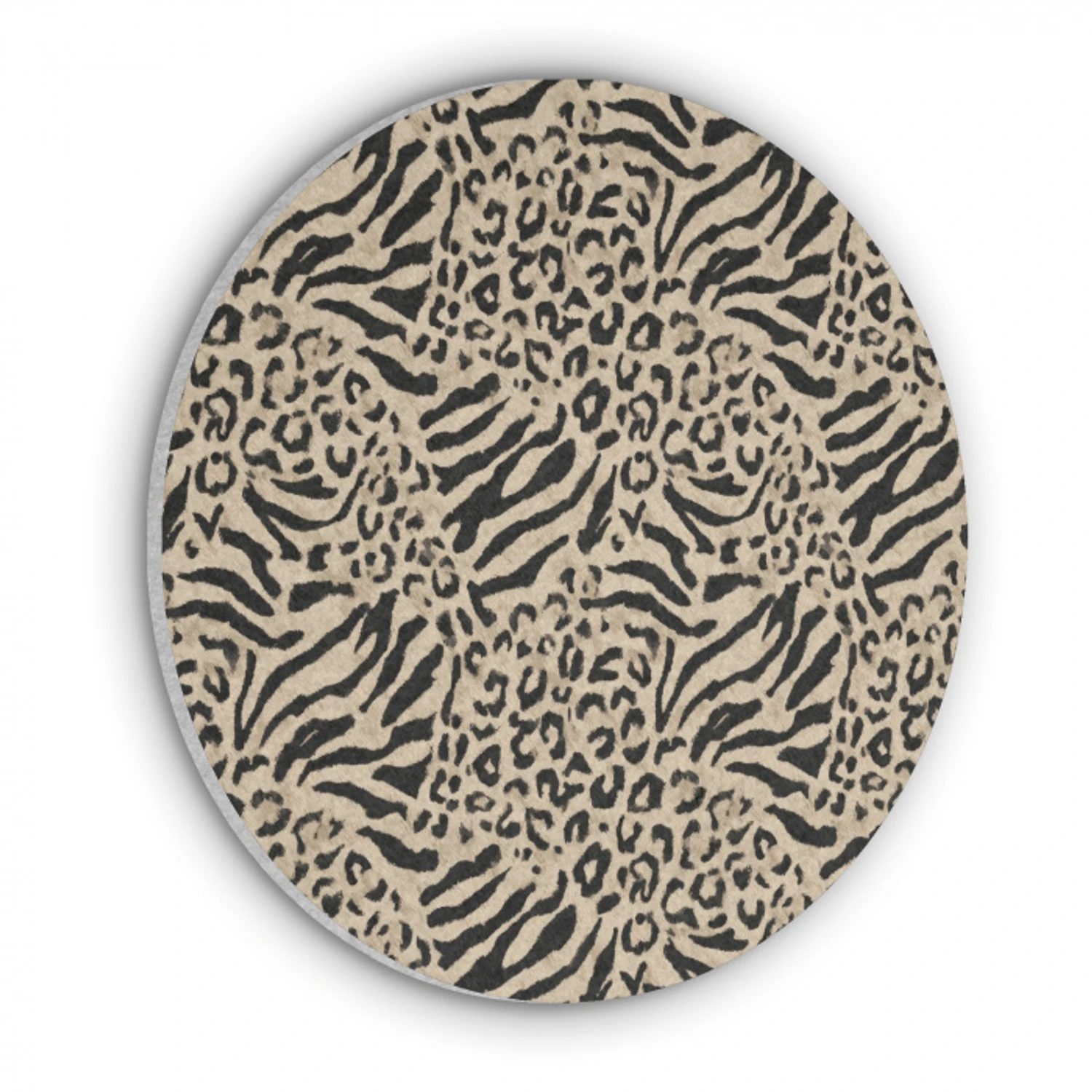 Giraf - Zebra - Motief - Bruin Akoestische PET Vilt - Rond klein 838 -3d