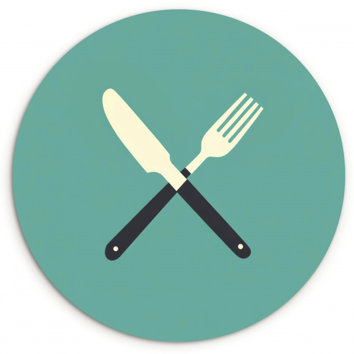 Illustratie - Blauw - Bestek Wandcirkel kunststof plaat 5mm dik klein -3d