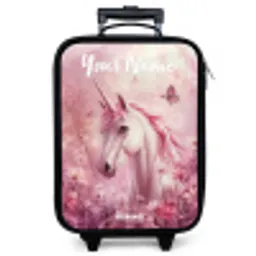 Eenhoorn - Roze - Vlinder - Bloemen Kinderkoffer - Zwart klein -zzz_website3d