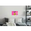 Konijn - Felroze - Sjaal - Abstract Muursticker klein -slaapkamer