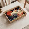 Witte vos - wolken - maan Dienblad Rechthoek middel -sfeer1