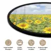 Zonnebloemen - Bloemen - Wolken - Natuur - Geel - Landschap Fotolijst rond zonder passe partout klein -closeup_NL