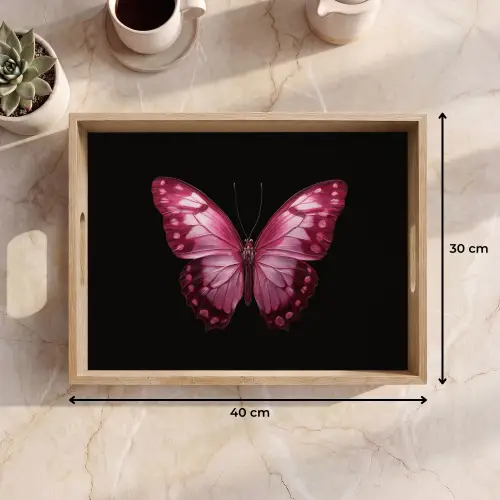 Vlinder - Fuchsia - Grafisch Dienblad Rechthoek middel -USP_Formaat