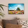 Bloemenweide - Blauw - Lucht - Kleuren canvas 2cm klein -sfeer1
