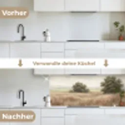 Landschap - Minimalistisch - Beige keuken achterwand 2 middel -voor-na_DE