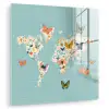 Wereldkaart - Vlinders - Dromerig plexiglas 5mm klein -zzzproduct_nieuw