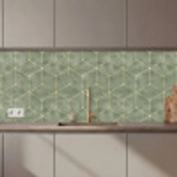 Subtiel - Geometrisch - Goud - Groen keuken achterwand 2 middel 871 zz_3dshopping