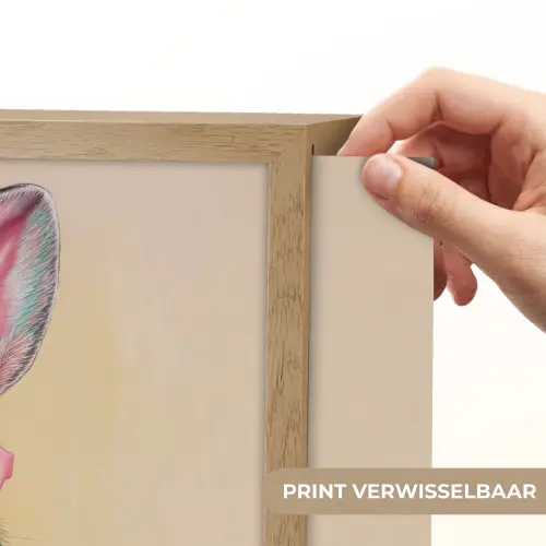 Grijs - Konijn - Blouse - Strik Light Box met batterij (Wandlamp) middel -USP_websiteprintNL