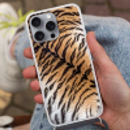 Realistisch - Tijgervacht - Zwart Hoesje iPhone 16 Pro Max met koord klein -sfeer3