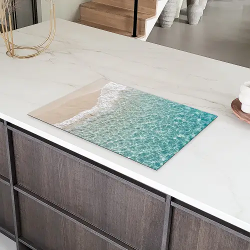 Kust - Zand - Blauw Inductie beschermer vinyl 3mm klein -sfeer8