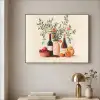 Wijnflessen - Takken - Sinaasappels Textielframe - compleet frame klein -sfeer2