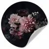 Bloemen - Vintage - Pastel - Zwart - Boeket Wandcirkel behangsticker klein -3d