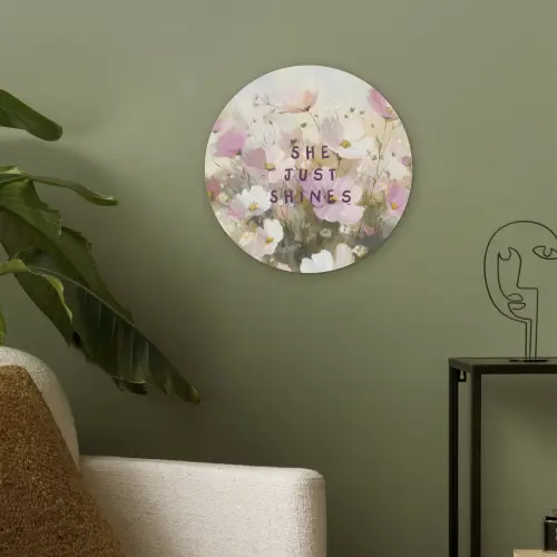 Quote - Bloemen - Schilderachtig Akoestische PET Vilt - Rond klein -sfeer2
