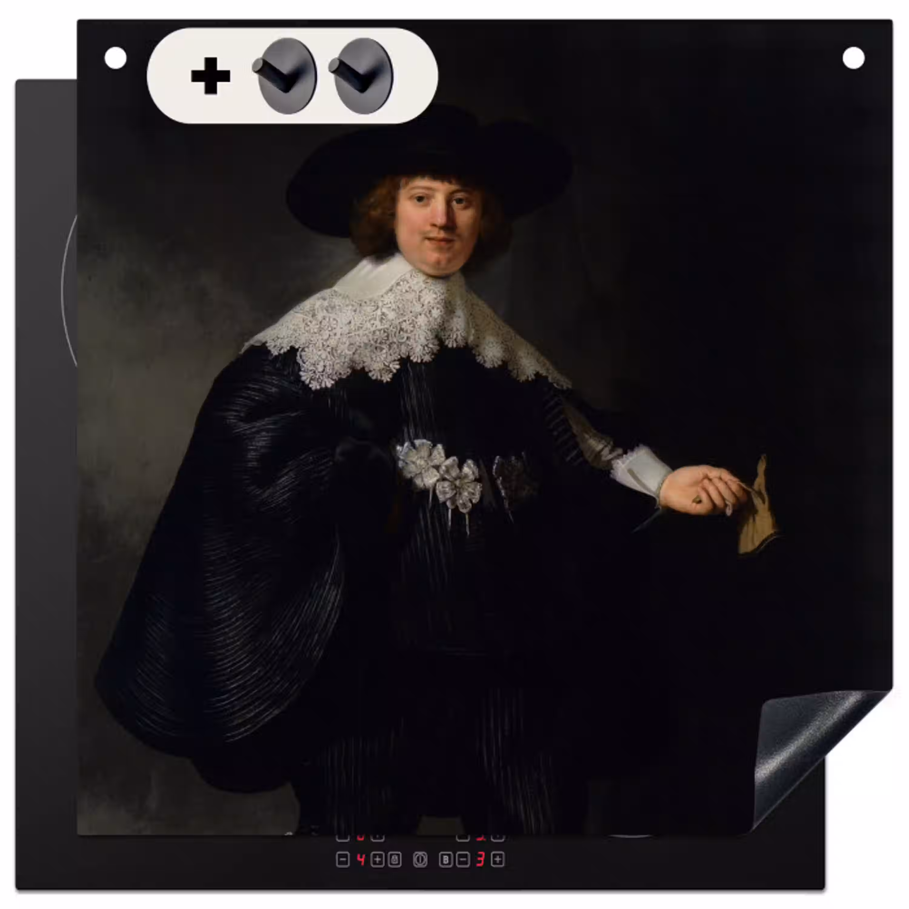 Das Hochzeitsbildnis von Marten Soolmans - Rembrandt van Rijn Inductie beschemer met haakjes middel -3d