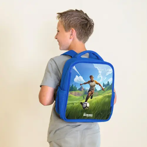 Voetbal - Jongen - Goal - Voetbaltenue Kinderrugzak - Blauw middel -sfeer2