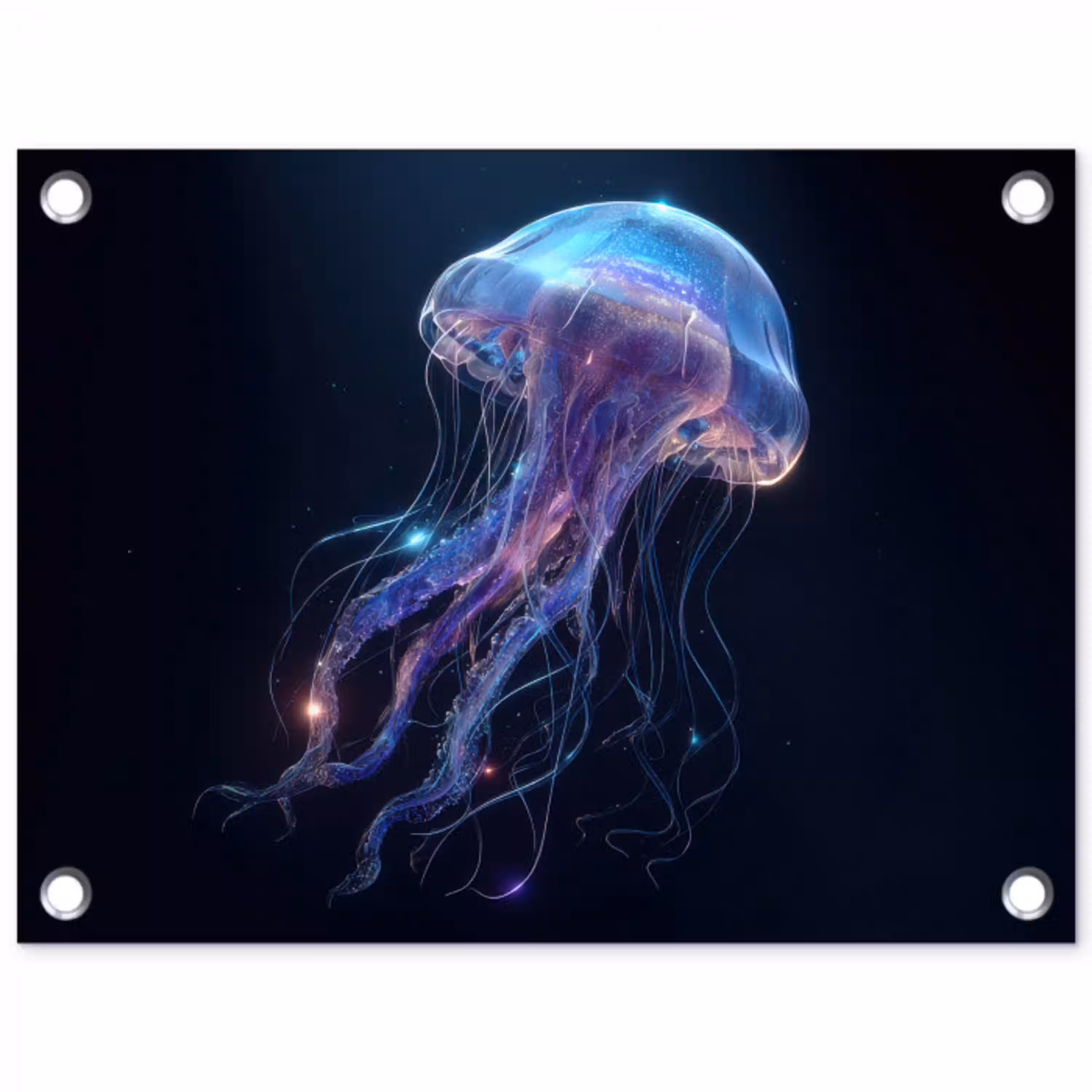 Tentakels - Kwal - Paars - Sprankeling tuinposter los doek klein -3d