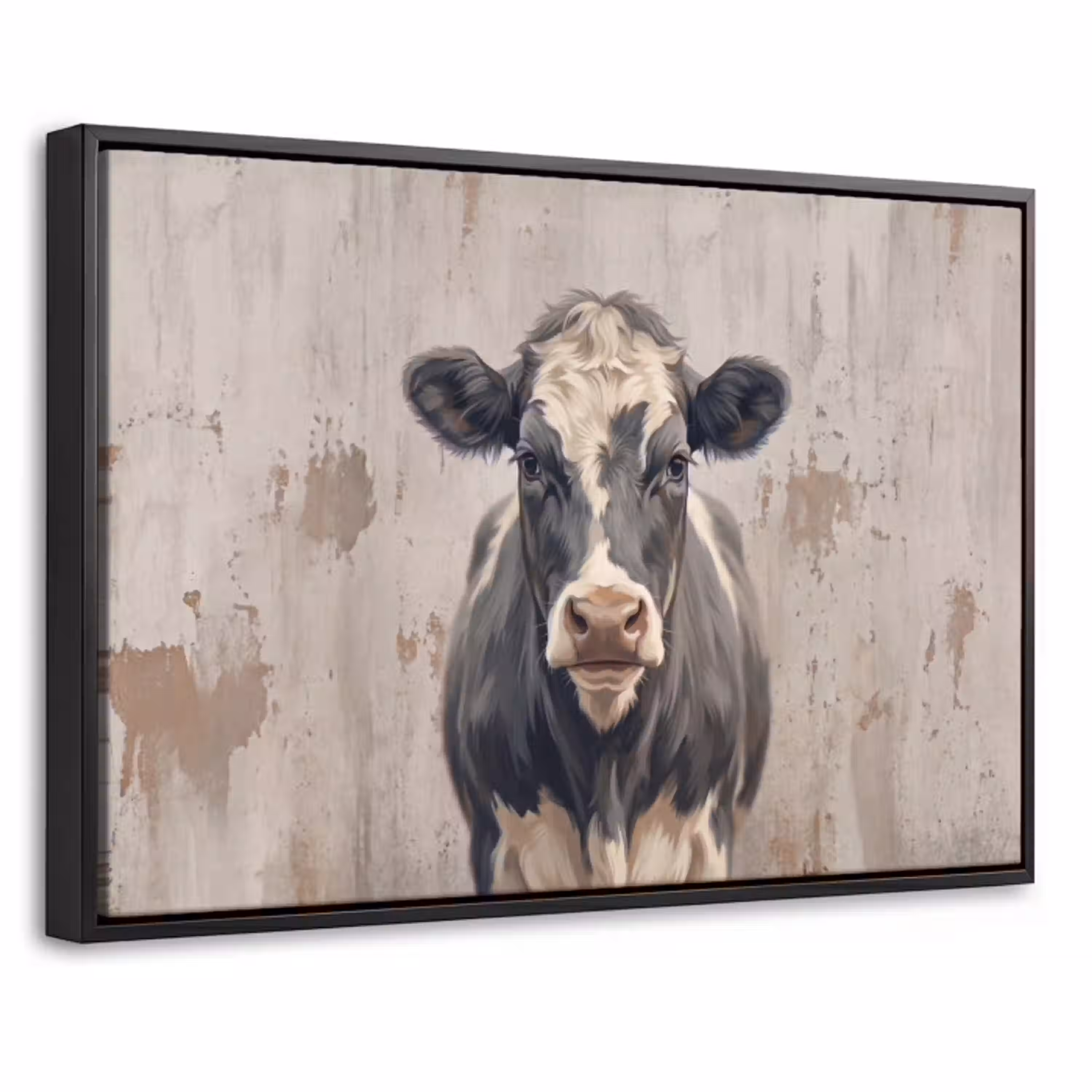 Koe - Portret - Dieren - Modern Canvas met baklijst klein -threedimensional_3d_global