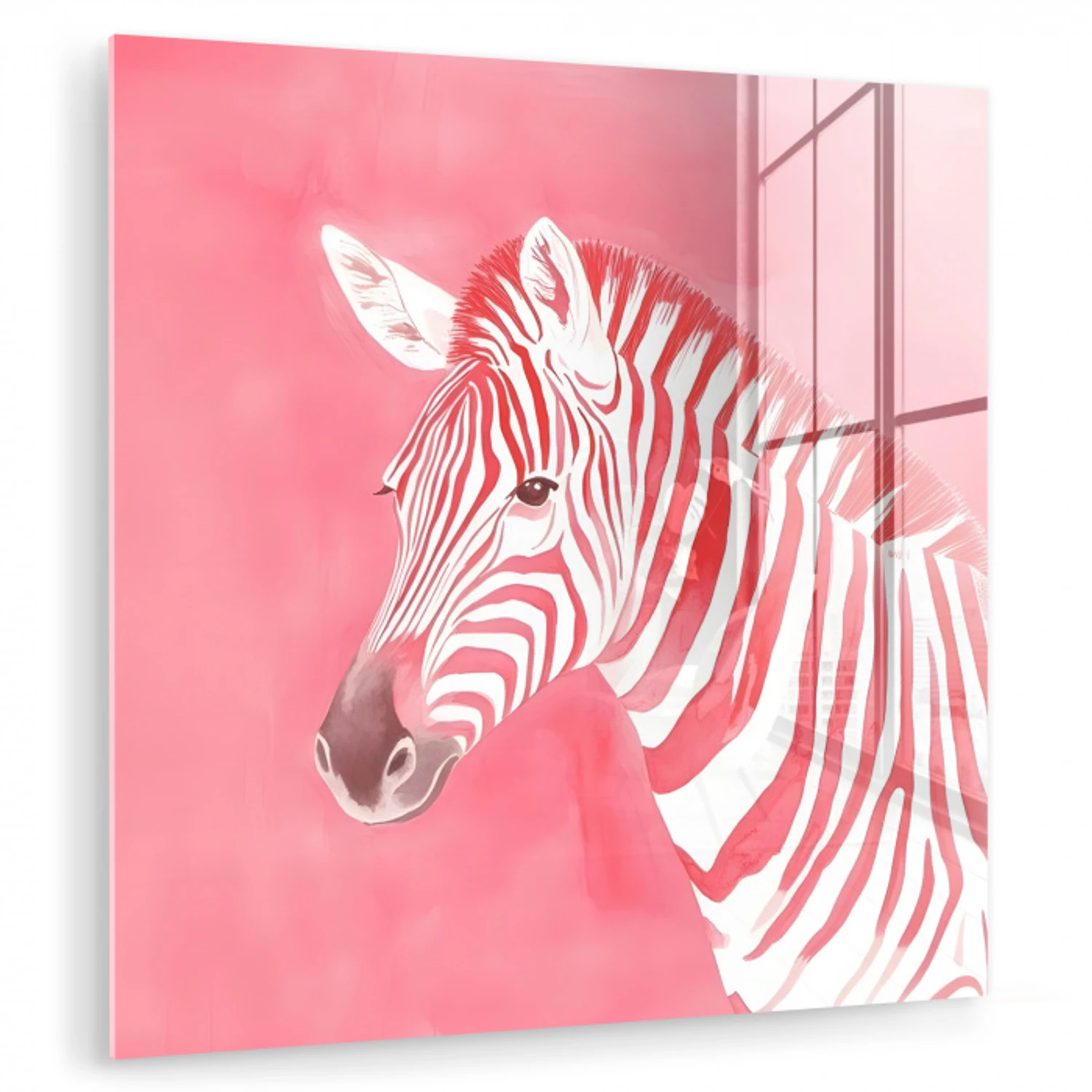 Zebra - Pink - Verf plexiglas 5mm klein -zzzproduct_nieuw