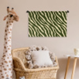 Zebra - Patroon - Groen Wandkleed katoen klein 269 -wsfeer5_kind