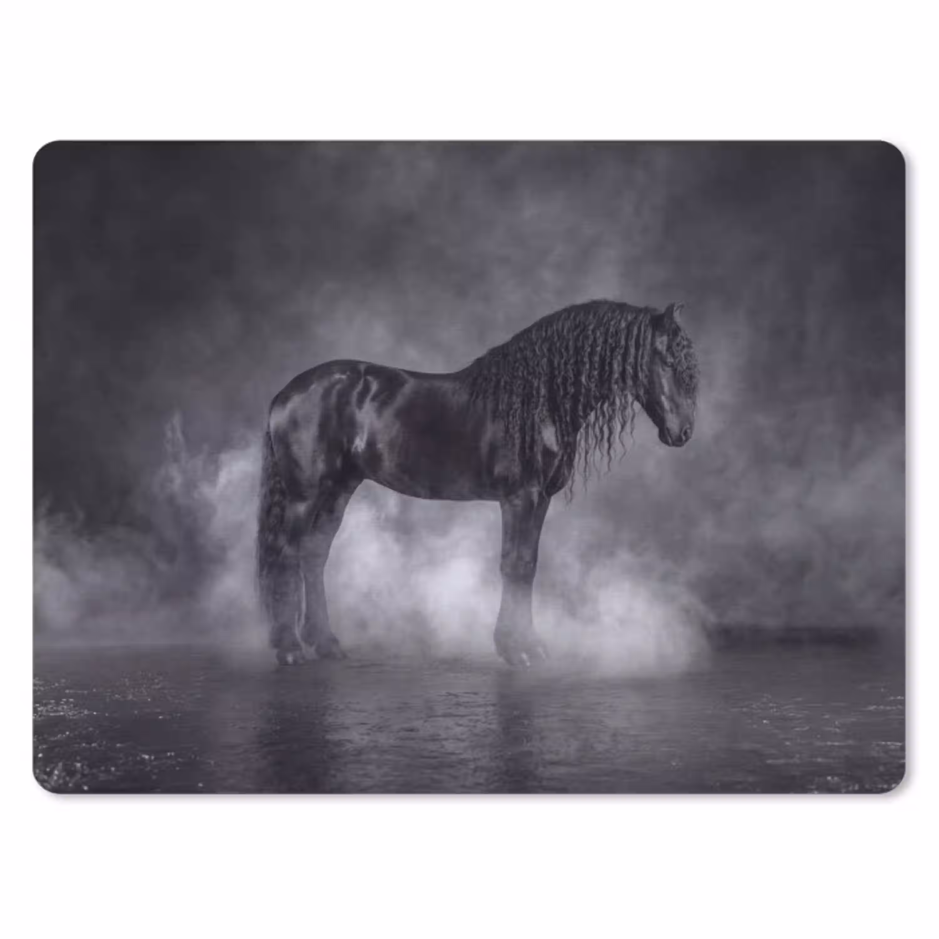 Paard - Magisch - Zwart muismat rubber klein -3d