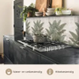 Bananenbladeren - Beton - Groen keuken achterwand 2 middel -usp_NL