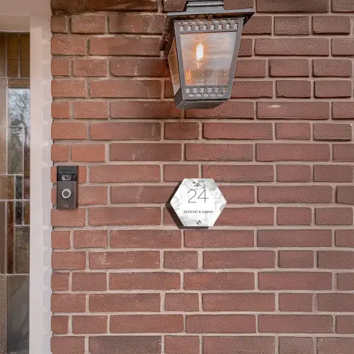 Grijze patronen - Klassiek Naambord Hexagon klein -sfeer7-hexagon-XS
