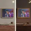Expressief - Microfoon - Paars Light Box met batterij (Wandlamp) middel -sfeer3