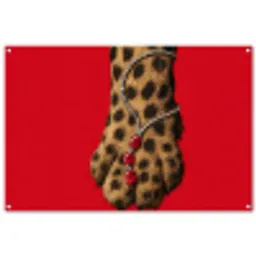 Poot - Luipaard - Ketting - Edelstenen tuinposter los doek groot -3d