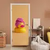 Badeend - Handdoek - Kleurrijk deurposter klein -sfeer1