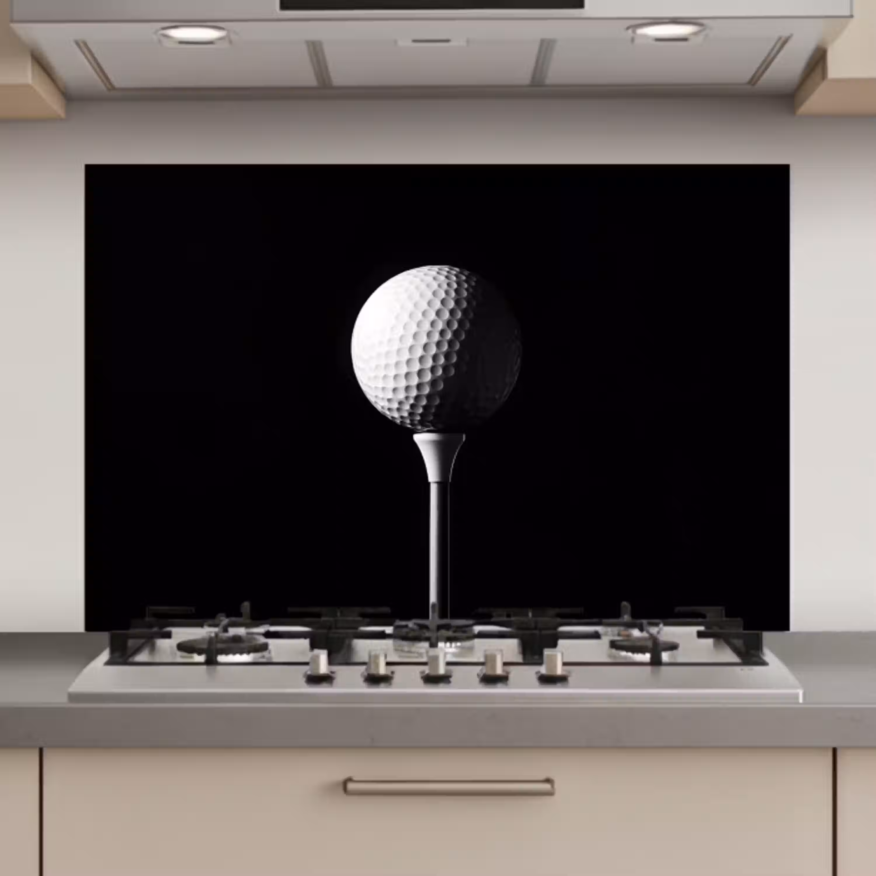 Golfbal - Minimalistisch - Wit keuken achterwand spatscherm klein -3d_website