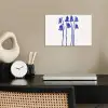 Bloemen - Blauw - Lijnen - Bloemblaadjes poster papier klein -sfeer1