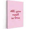 Tekst - Roze - Love - Hart canvas 2cm klein -z3d