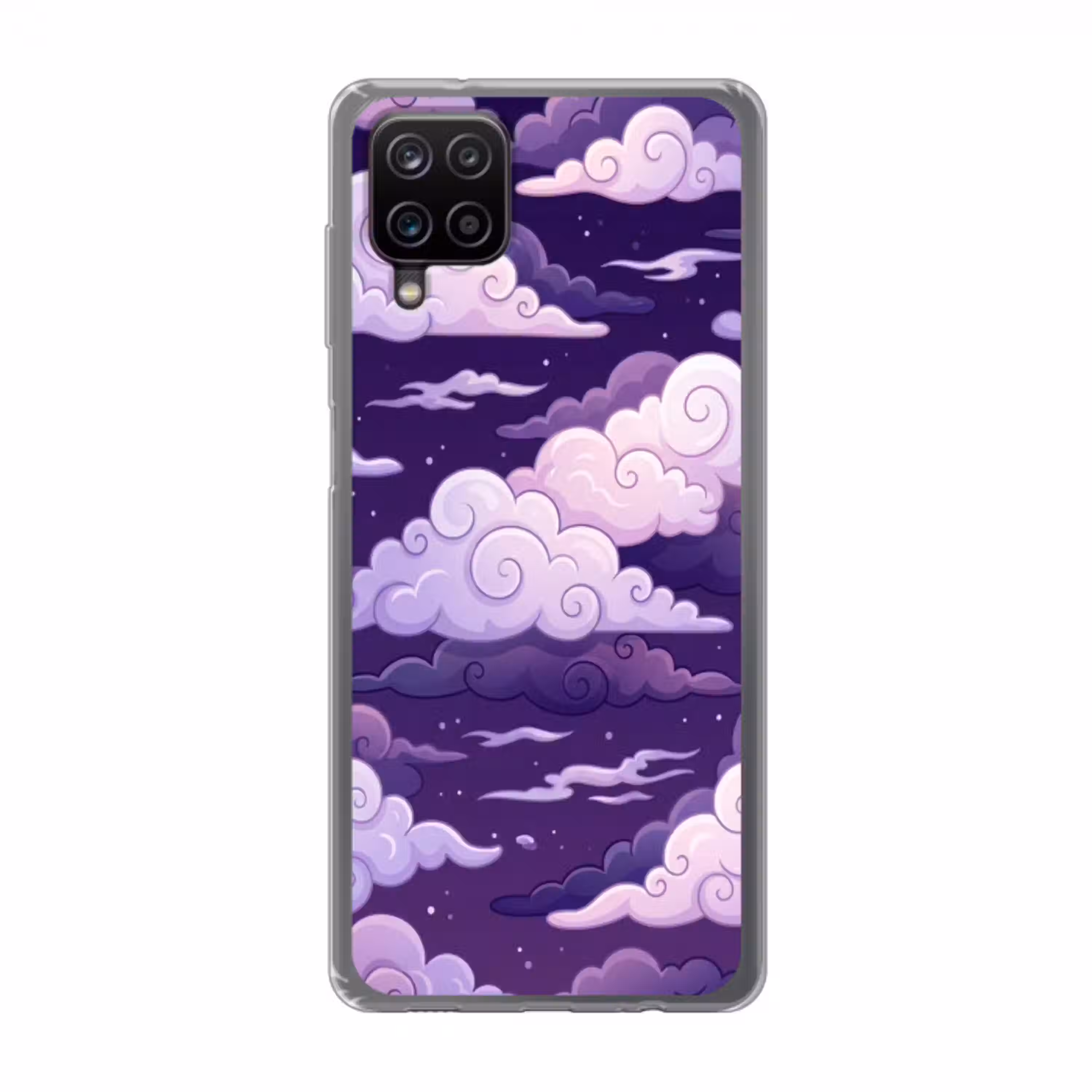 Wolken - Nacht - Natuur - Abstract - Paars Telefoonhoesje Samsung Galaxy A12 klein -3d