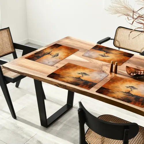 Boom - Landschap - Oranje Placemat vinyl groot -zzsfeer4_Kitchenyeah-website