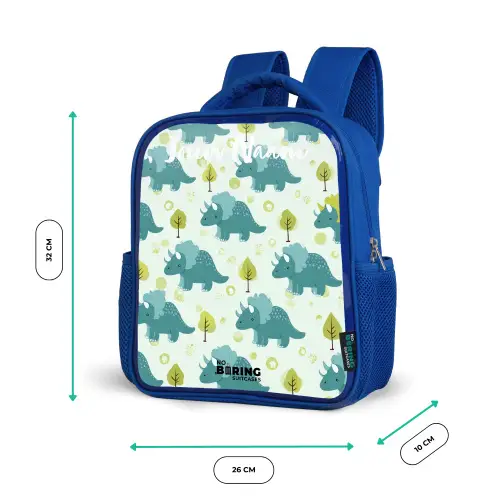 Dinos - Patroon - Natuur Kinderrugzak - Blauw middel -productfoto_formaten
