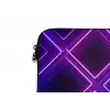Gaming - Ruiten - Neon - Paars laptophoes neopreen klein -detail