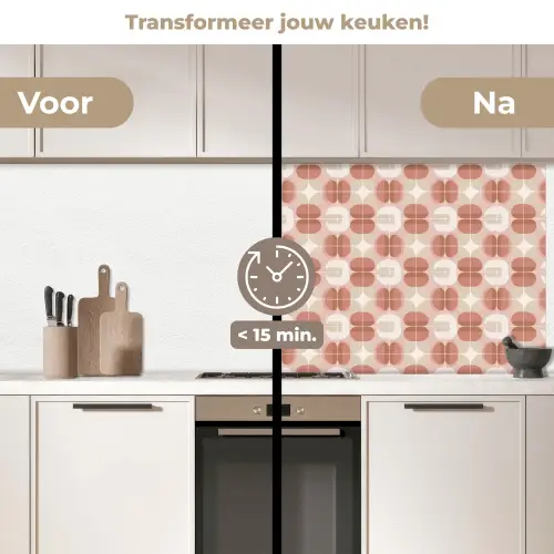 Retro - Klassiek - Roze keuken achterwand 2 middel 871 -voor-na2_NL