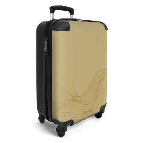 Minimal - Goudbruin met gouden golven NBS - Handbagage koffer - Unisex middel -productfoto_3d