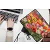 Bloemenveld - Klaprozen - Kleurrijk laptophoes neopreen klein -bureau